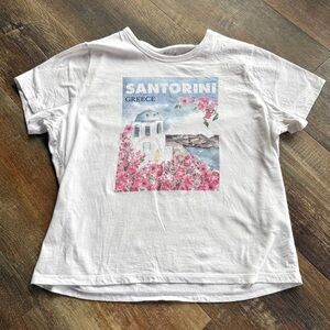 Abercrombie and Fitch Skimming Tee Santorini Graphic Tee Medium